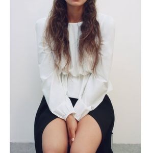 White Zara Blouse size Small